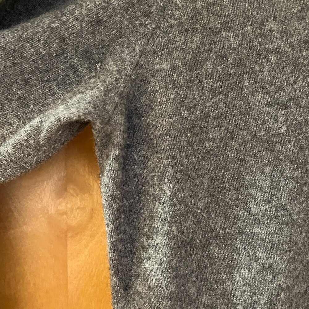 100% Cashmere 1/4 Zip Collared Sweater Jacket Men's Heather Grey M / L - Picture 6 of 6